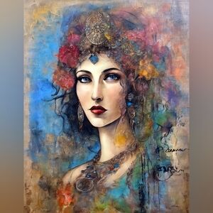 8pc=Beautiful Boho Lady Prints